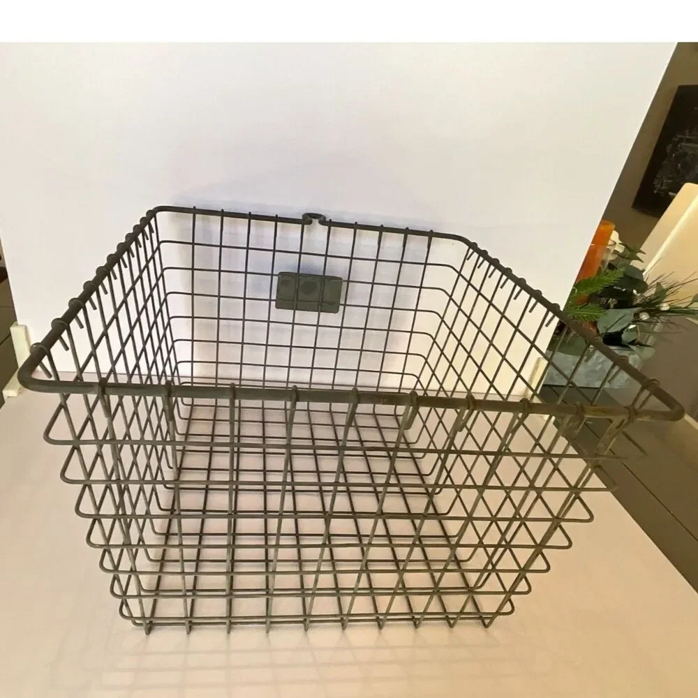 Vintage wire locker basket; metal basket great for storage